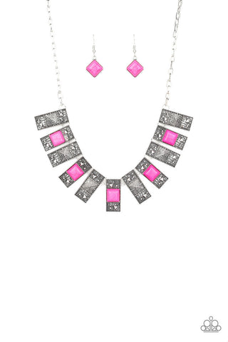 The MANE Contender Pink Paparazzi Necklace