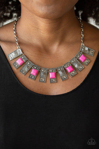 The MANE Contender Pink Paparazzi Necklace