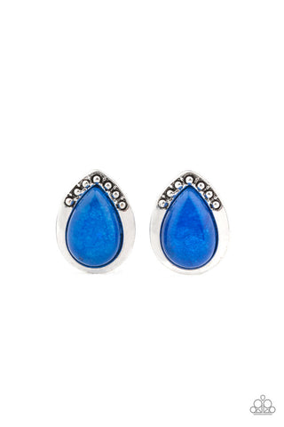 Stone Spectacular Blue Paparazzi Earrings