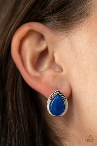 Stone Spectacular Blue Paparazzi Earrings
