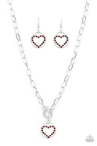 With My Whole Heart Red Paparazzi Necklace