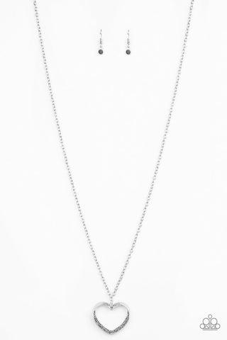 Bighearted Silver Paparazzi Necklace