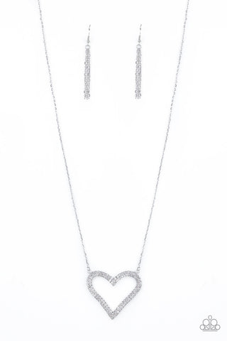 Pull Some HEART-Strings White Paparazzi Necklace