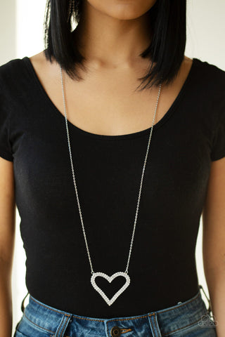 Pull Some HEART-Strings White Paparazzi Necklace