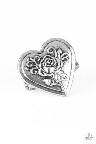 Beloved Bloom Silver Paparazzi Ring