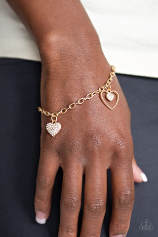 Hearts and Harps Gold Paparazzi Bracelet