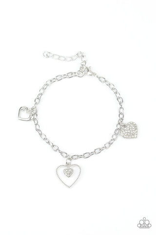 Hearts and Harps White Paparazzi Bracelet