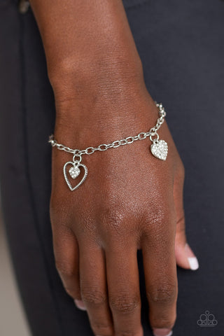 Hearts and Harps White Paparazzi Bracelet