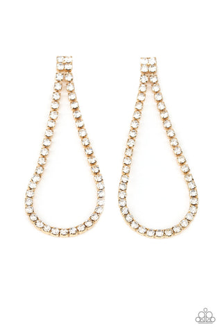 Diamond Drops Gold Paparazzi Earrings