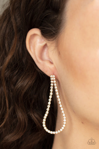 Diamond Drops Gold Paparazzi Earrings