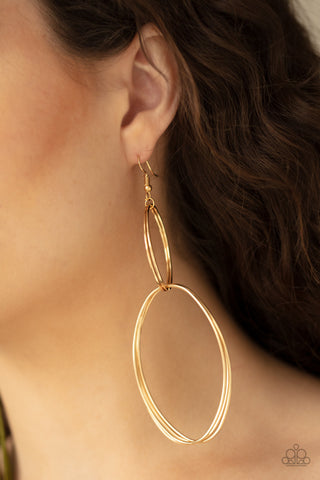 Getting into Shape Gold Paparazzi Earrings