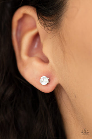 Delicately Dainty White Paparazzi Earrings