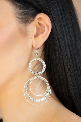 Eclipsed Edge Silver Paparazzi Earrings