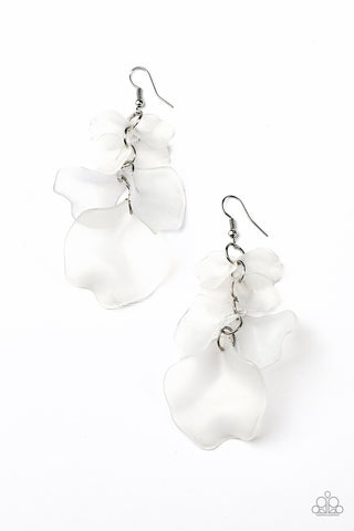 Fragile Florals White Paparazzi Earrings