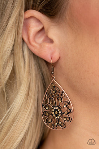 Flowering Finery Copper Paparazzi Earrings