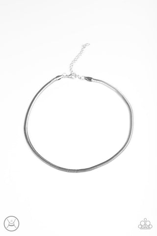 Flat Out Fierce Silver Paparazzi Choker Necklace