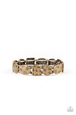 Hammered Harmony Brass Paparazzi Bracelet
