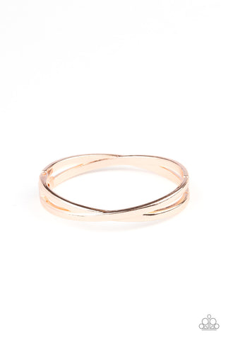 Crossing Over Rose Gold Paparazzi Bracelet