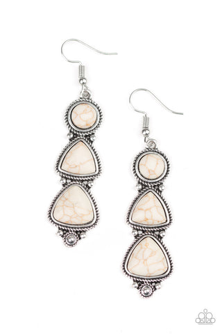 New Frontier White Paparazzi Earrings