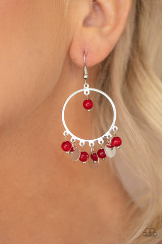 Bubbly Buoyancy Red Paparazzi Earrings