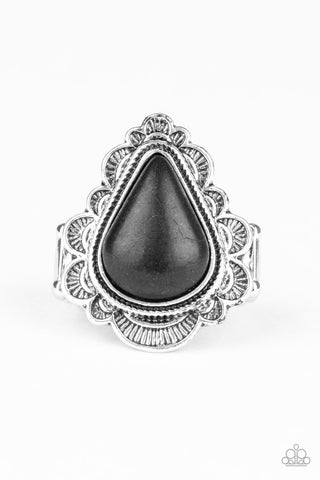 Desert Escape Black Paparazzi Ring