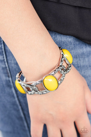 Dreamy Gleam Yellow Paparazzi Bracelet