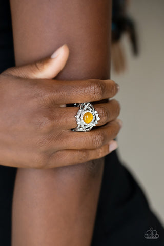 Decadently Dreamy Yellow Paparazzi Ring