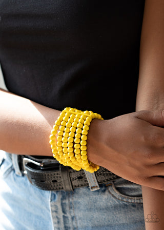 Diving in Maldives Yellow Paparazzi Bracelet