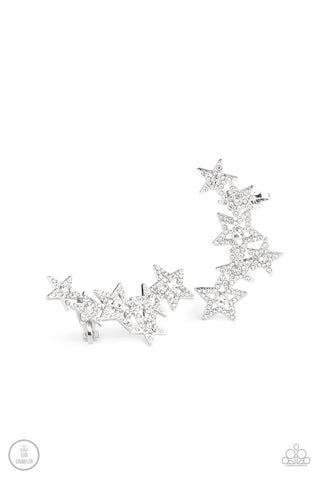 Star-Spangled Shimmer White Paparazzi Earrings