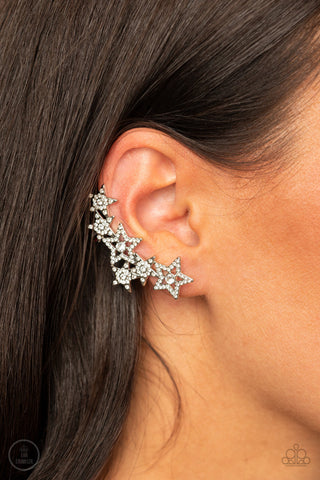 Star-Spangled Shimmer White Paparazzi Earrings