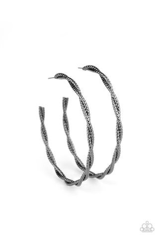 Totally Throttled Black Paparazzi Earrings