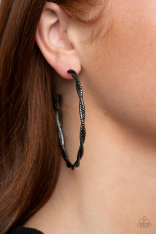 Totally Throttled Black Paparazzi Earrings
