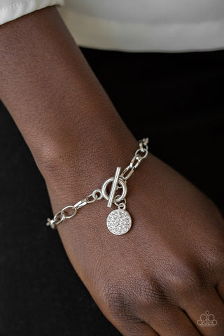 BLING in the New Year White Paparazzi Bracelet