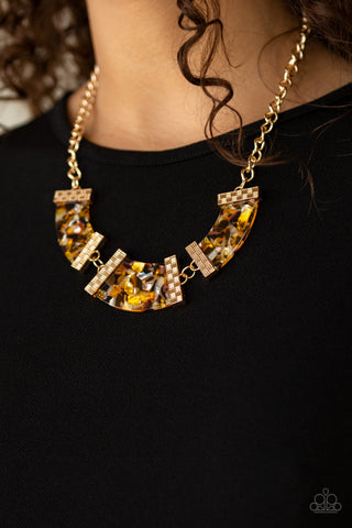HAUTE-Blooded Yellow Paparazzi Necklace