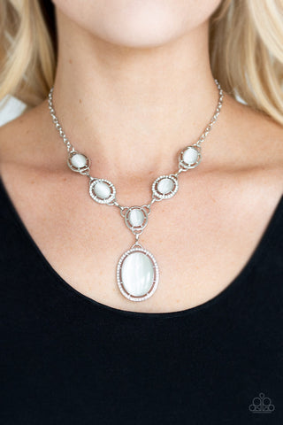 Metro Medallion White Paparazzi Necklace