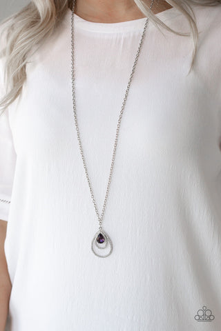 Teardrop Drama Purple Paparazzi Necklace