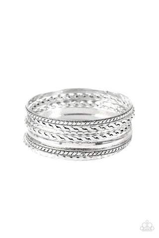 Rattle and Roll Silver Paparazzi Bracelet