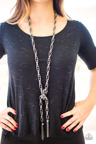 SCARFed for Attention Gunmetal Paparazzi Necklace