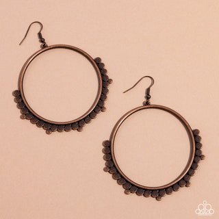 Ultra Untamable - Copper - Disc Hoop Paparazzi Fishhook Earrings