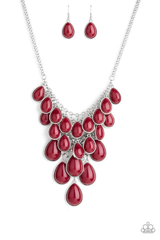 Shop til You TEARDROP Red Paparazzi Necklace