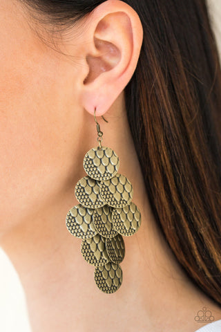 The Party Animal Brass Paparazzi Earrings