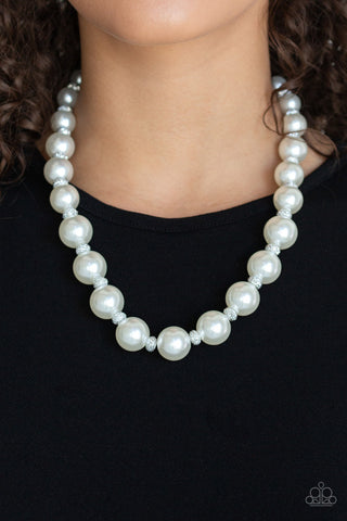 Uptown Heiress White Paparazzi Necklace