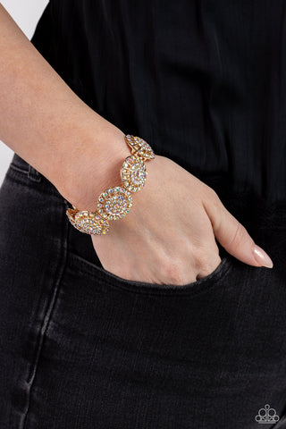 Executive Elegance - Multi - Iridescent Rhinestone Paparazzi Stretchy Bracelet