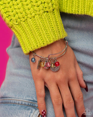 Dedicated Dandelion - Multi - Colored Bead Flower Charm Inspirational Paparazzi Bangle Bracelet