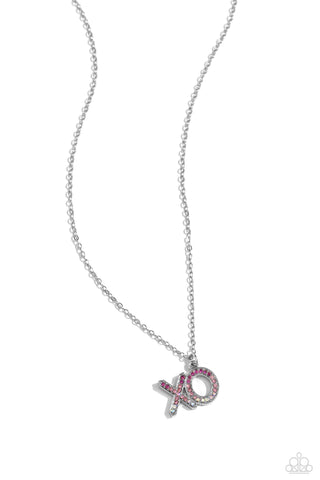 XO Showcase - Pink - Ombre Rhinestone Paparazzi Short Necklace