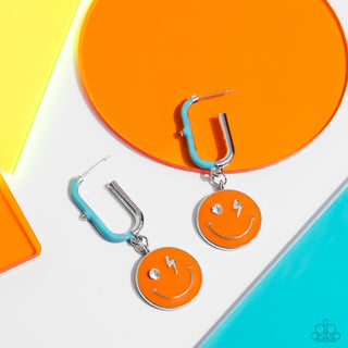 Personable Pizzazz - Orange - Smiley Face Paparazzi Post Earrings