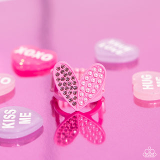 Hometown Heart - Pink - Rhinestone and Pearl Paparazzi Ring