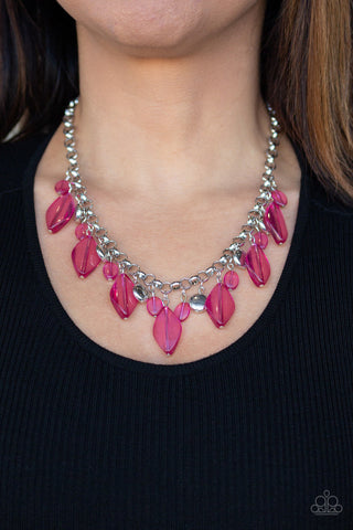 Malibu Ice Pink Paparazzi Necklace