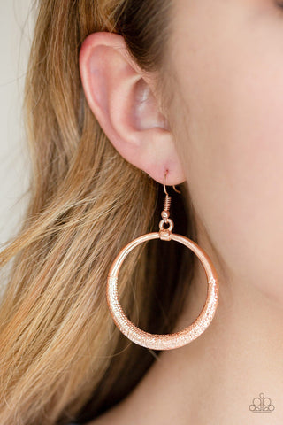Modern Shimmer Rose Gold Paparazzi Earrings