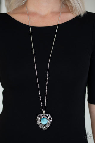 One Heart Blue Paparazzi Necklace